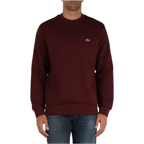 Classic Fit Crewneck Sweatshirt with Front Logo Patch , male, Sizes: L, S, M, 2XL, XL - Lacoste - Modalova