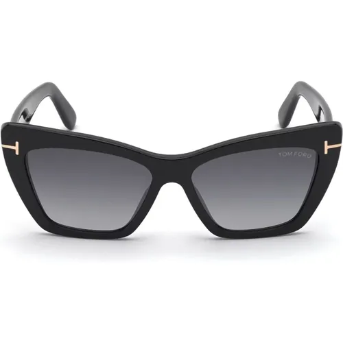 Schwarze Cat-eye Sonnenbrille mit Grauen Verlaufsgläsern - Tom Ford - Modalova