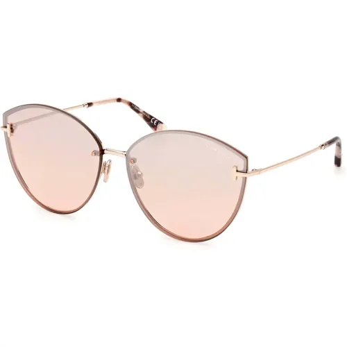 Rose Gold Burgundy Sunglasses , female, Sizes: 63 MM - Tom Ford - Modalova