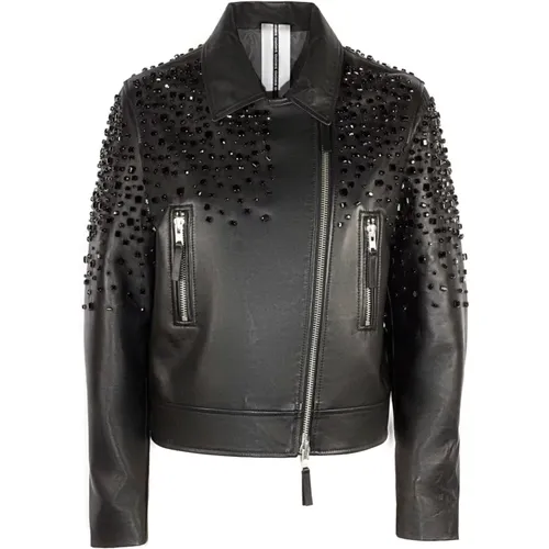 Leather Jackets, female, , Size: XL Asymmetrical Leather Biker Jacket - S.w.o.r.d 6.6.44 - Modalova