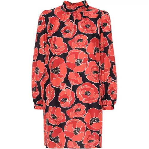 Rotes Mohnblumenmuster Polo Hals Kleid , Damen, Größe: XS - A.p.c. - Modalova
