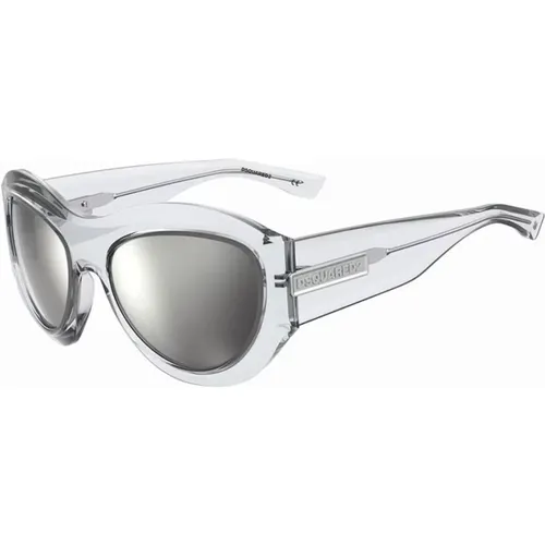 Sunglasses, male, , Size: ONE SIZE Silver Mirrored Sunglasses for Men - Dsquared2 - Modalova