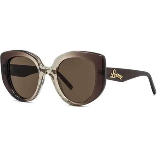 Braune Sonnenbrille Damen Accessoires Ss24 , Damen, Größe: 49 MM - Loewe - Modalova