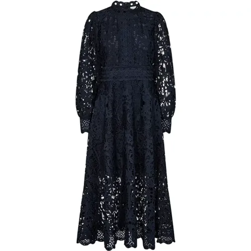 Navy Lace Dress Elegant Style , female, Sizes: M - Copenhagen Muse - Modalova