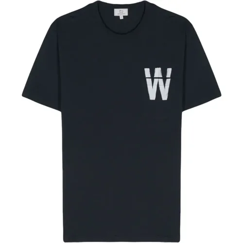 Crew Neck T-shirt with Pocket , male, Sizes: L, M - Woolrich - Modalova
