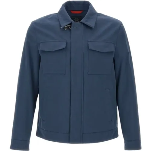 Vintage Cotton Jacket with Hidden Zip , male, Sizes: XL, M, L - Fay - Modalova
