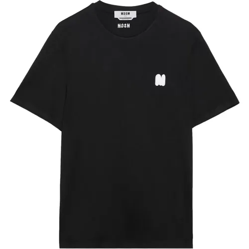 Schwarze T-Shirts und Polos mit Logo - MSGM - Modalova