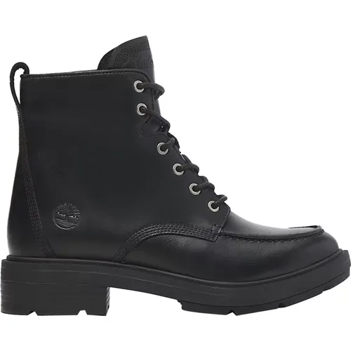 Schwarze Mid Lace-up Damenstiefel , Damen, Größe: 37 1/2 EU - Timberland - Modalova