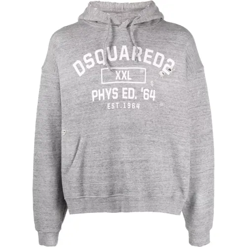 Hoodies, male, , Size: L Oversized Hoodie Sweatshirt - Dsquared2 - Modalova