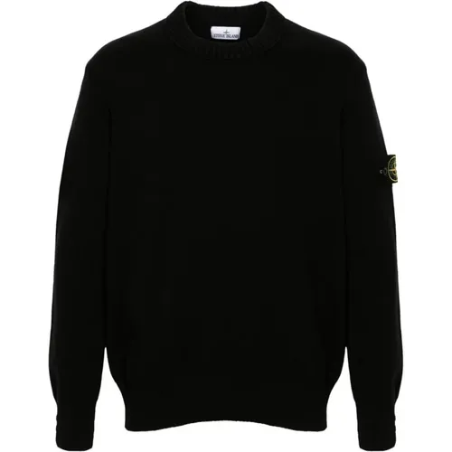 Schwarze Herrenpullover,Schwarze Pullover für Männer - Stone Island - Modalova