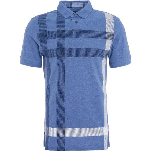 Oversized Tartan Polo Shirt in Chambray , male, Sizes: L, M, S - Barbour - Modalova