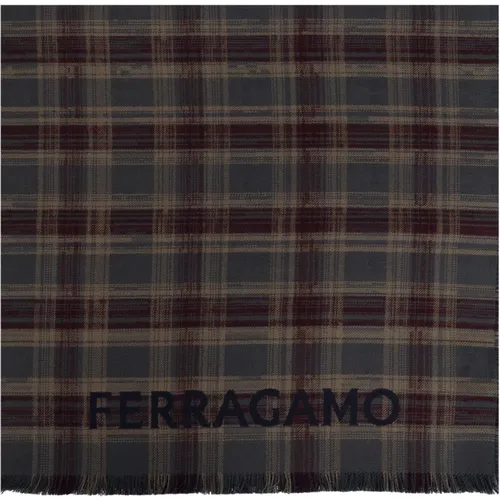 Winter Scarves, male, , Size: ONE SIZE Wool scarf - Salvatore Ferragamo - Modalova