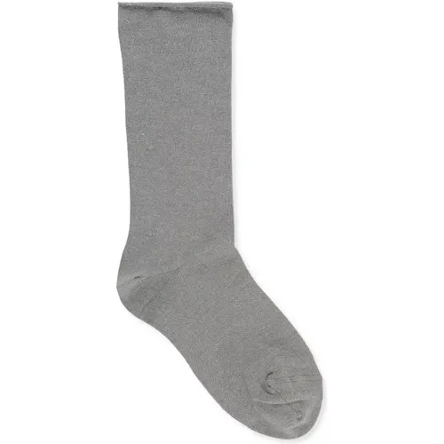 Socks, female, , Size: M Grey Cashmere Silk Socks Lurex Inserts - BRUNELLO CUCINELLI - Modalova