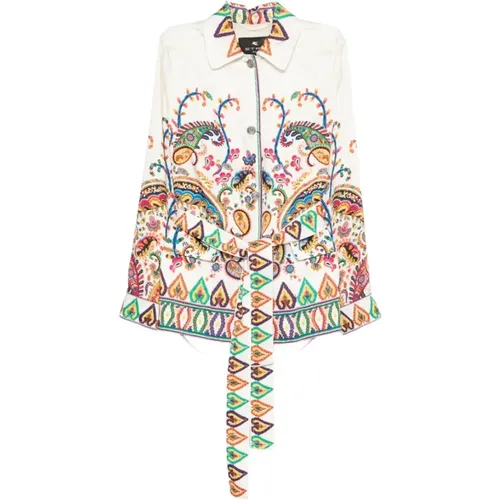 Shirts, female, , Size: S Paisley-print Belted Jacket - ETRO - Modalova