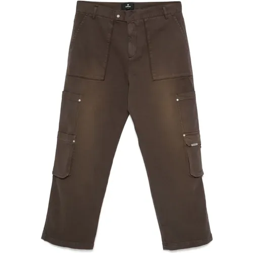 Braune Cargo Hose Twill Gewebe , Herren, Größe: M - REPRESENT - Modalova