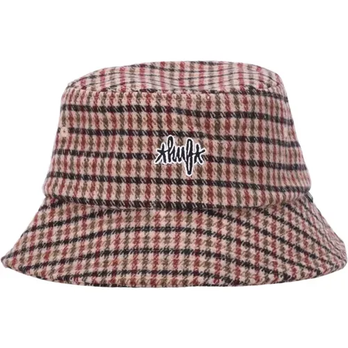 Hats, male, , Size: S/M Tweed Bucket Hat with Embroidery - HUF - Modalova