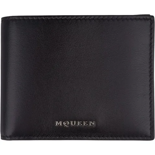 Wallets & Cardholders, male, , Size: ONE SIZE Bi-Fold Wallet with Golden Logo - alexander mcqueen - Modalova