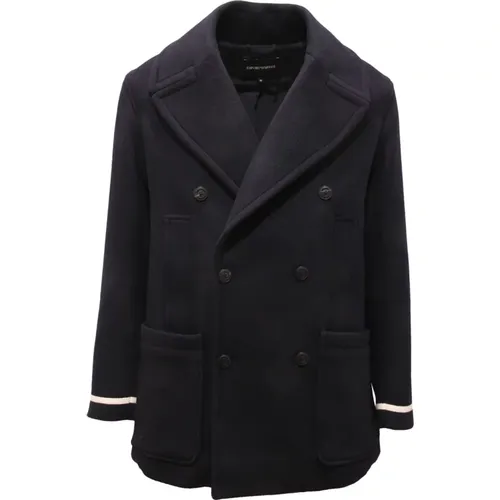 Blazers, male, , Size: M Cappotto Doppiopetto Emporio Coat E - Armani - Modalova