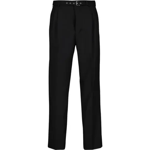 Straight Cut Wool Pants with Belt , male, Sizes: M, S - Prada - Modalova