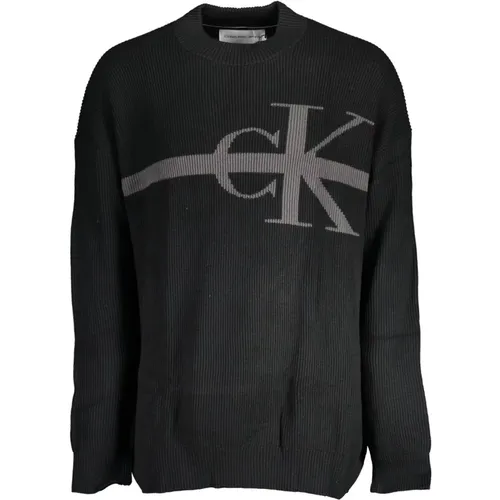 Schwarzer Herrenpullover mit hohem Kragen , Herren, Größe: 2XL - Calvin Klein - Modalova