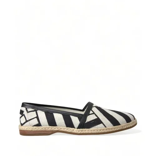 Espadrilles, male, , Size: 8 1/2 US Striped Canvas Espadrilles Stylish Charm - Dolce & Gabbana - Modalova