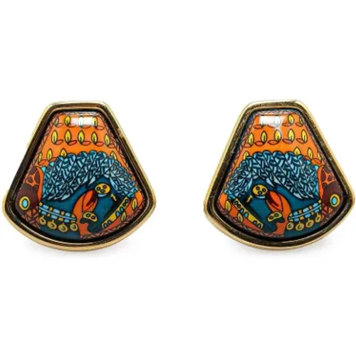 Pre-owned Jewellery, female, , Size: ONE SIZE Pre-owned Fabric earrings - Hermès Vintage - Modalova