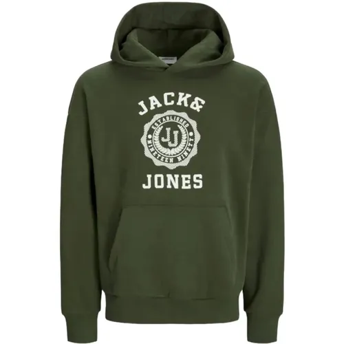 Hoodies, male, , Size: M Jjvicto Hoodie Modern Style - jack & jones - Modalova