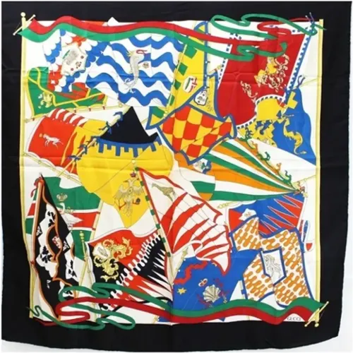 Pre-owned Scarves, female, , Size: ONE SIZE Multicolor Silk Scarves - Gucci AB Condition - Gucci Vintage - Modalova