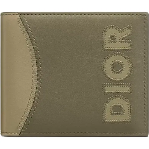 Leather Bi-Fold Wallet with Logo Detail , male, Sizes: ONE SIZE - Dior - Modalova