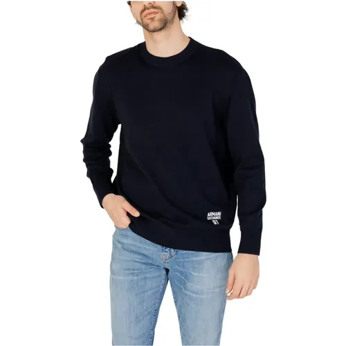 Herren Baumwollpullover - Frühling/Sommer Kollektion , Herren, Größe: L - Armani Exchange - Modalova