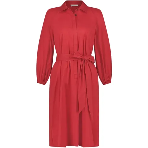 Rotes Carlen Kleid mit Frontknöpfen , Damen, Größe: M - Jane Lushka - Modalova