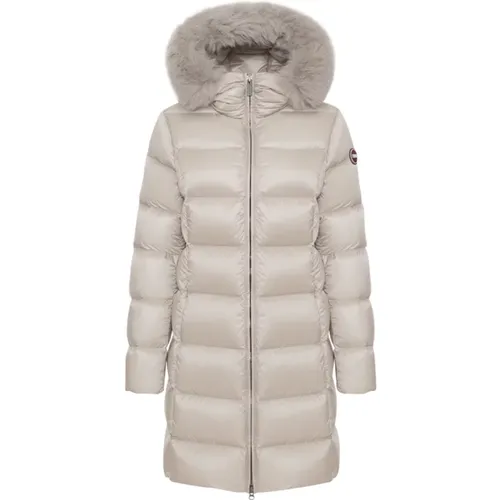 Down Jackets, female, , Size: XL Long Down Jacket With Faux Fur - Colmar - Modalova