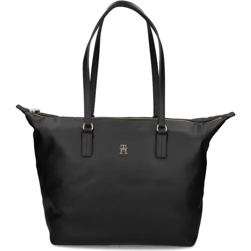 Schwarze PU-Ledertasche - Tommy Hilfiger - Modalova