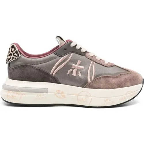 Brown Sneakers with Multicolour Design , female, Sizes: 7 UK - Premiata - Modalova