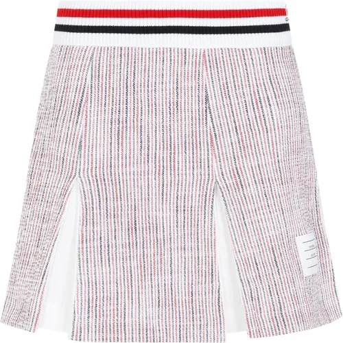 Short Skirts, female, , Size: XS Multicolour Box Pleated Mini Skirt - Thom Browne - Modalova