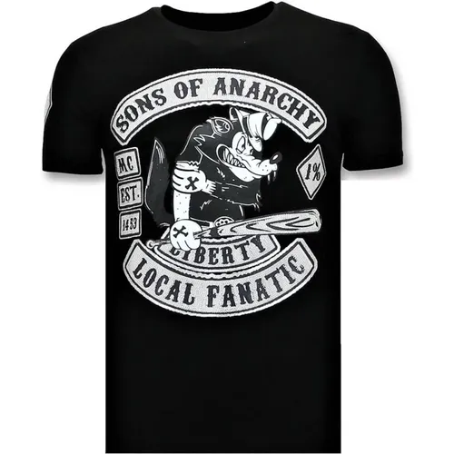 Herren T-Shirt mit Druck - Sons of Anarchy , Herren, Größe: S - Local Fanatic - Modalova