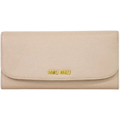 Pre-owned Leather wallets , female, Sizes: ONE SIZE - Miu Miu Pre-owned - Modalova