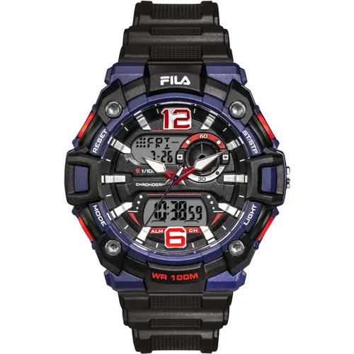 Watches, unisex, , Size: ONE SIZE Men's Watch style 52 mm Chronograph Bracelet Silicone 38-189-001 - Fila - Modalova