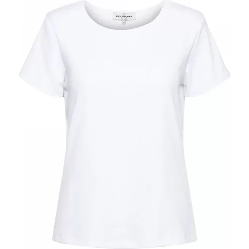 Geripptes Basic T-Shirt mit kurzen Ärmeln,Ripp Basic T-Shirt mit kurzen Ärmeln,Geripptes Basic T-Shirt,Geripptes T-Shirt mit kurzen Ärmeln - &Co Woman - Modalova