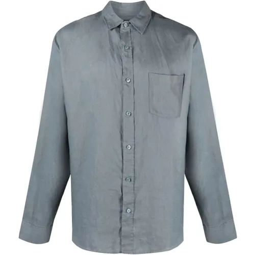 Linen long sleeve shirt , male, Sizes: 2XL, L - Vince - Modalova