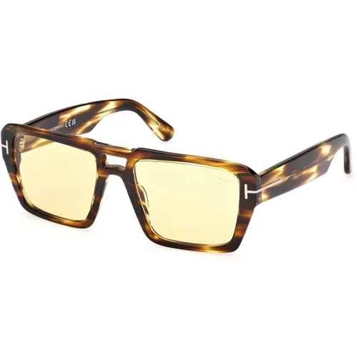 Sunglasses, unisex, , Size: 56 MM Redford Sunglasses Yellow Photochromic Havana - Tom Ford - Modalova