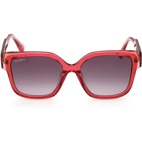 Oversized Sonnenbrille mit transparentem rosa Acetatrahmen - Max & Co - Modalova