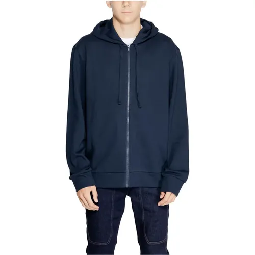 Zip-throughs, male, , Size: XL Hooded Zip Sweatshirt Men Fall/Winter - Emporio Armani - Modalova