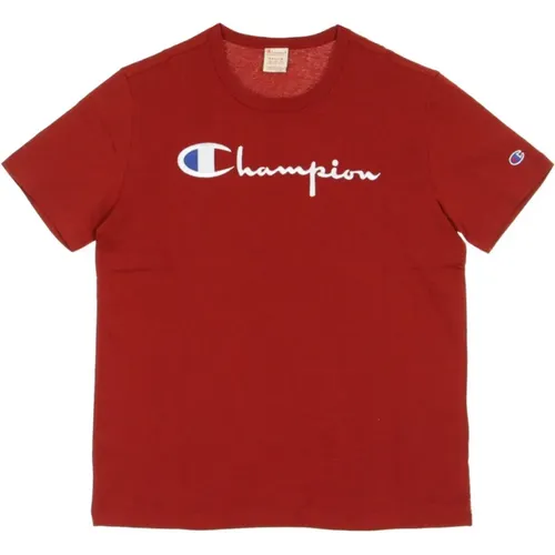 T-Shirts, male, , Size: L Dark Crewneck Tee T-Shirt - Champion - Modalova