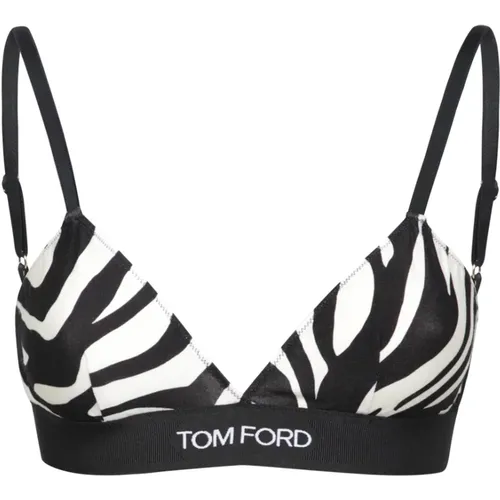 Sleeveless Tops, female, , Size: XS Zebra Print Modal Bra Top - Tom Ford - Modalova
