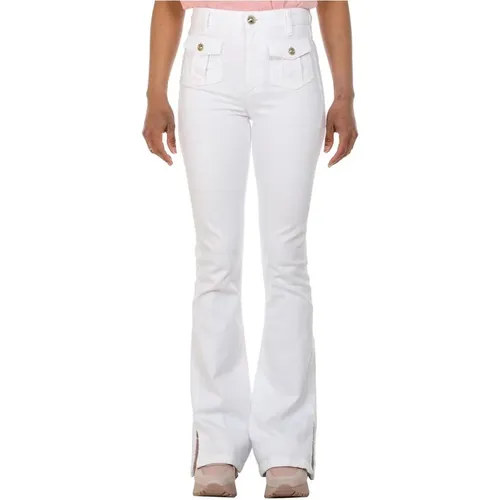 High Rise Flare Jeans - Weiß , Damen, Größe: W24 - Guess - Modalova