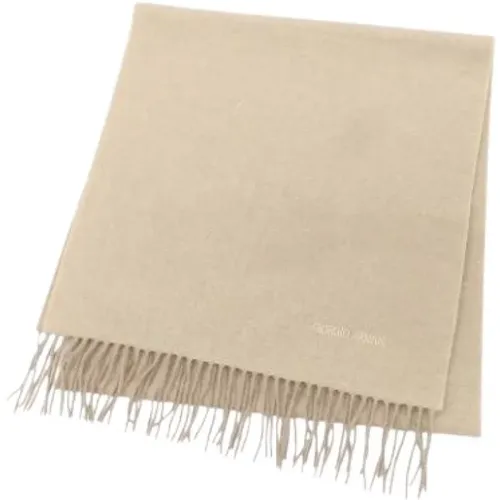 Pre-owned Scarves, male, , Size: ONE SIZE Pre-owned Wool Scarf - Armani Pre-owned - Modalova