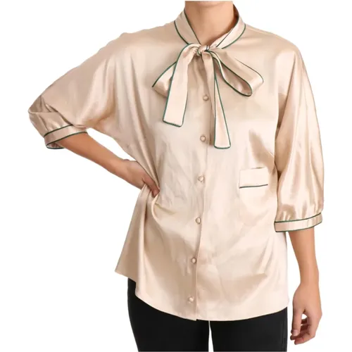 Pre-owned Shirts & Blouses, female, , Size: XL Ribbon Silk Stretch Top Blouse - Dolce & Gabbana Pre-owned - Modalova