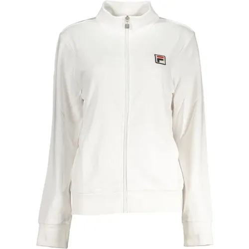 Weißer Sweatshirt mit Reißverschluss und langen Ärmeln , Damen, Größe: XS - Fila - Modalova