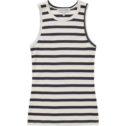 Striped Top Navy , female, Sizes: M, 2XL, L - Munthe - Modalova